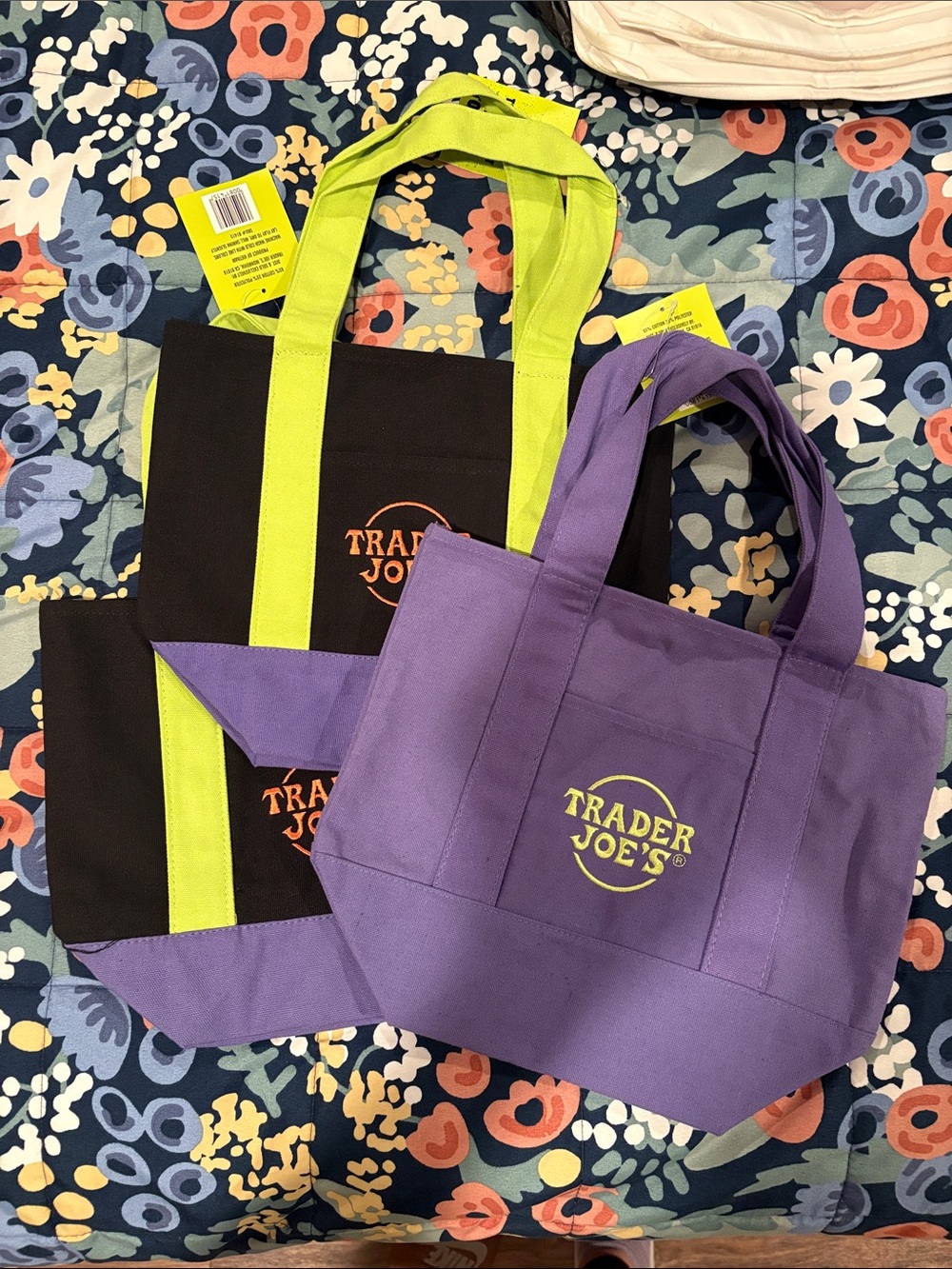 3 Trader Joe’s Halloween canvas mini tote bags. NWT